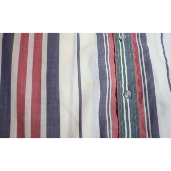 VINTAGE MEN S STRIPED BUTTON-UP SHIRT - CHATHAM CLOTH - SIZE L TALL - Picture 4 of 7